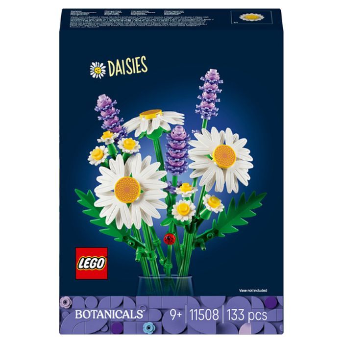 LEGO Botanicals 11508 Margherite - Set di bouquet artificiali per bambini dai 9 anni in su - Fiori colorati