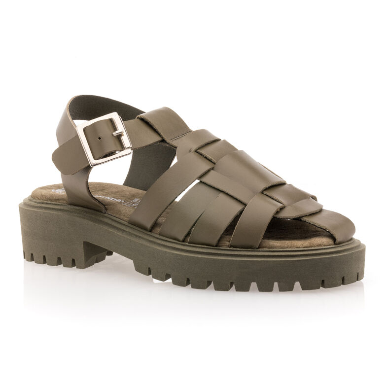 Grüne Damensandalen / Zehenfreie Schuhe