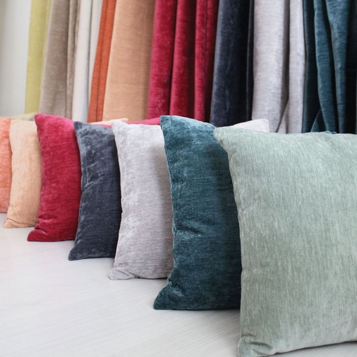 Coussin déhoussable en velours Ecru 40x40 cm