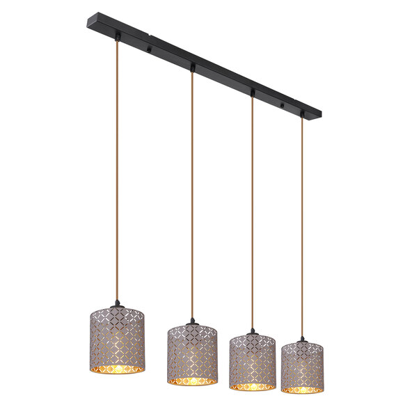 lampă suspendată gri-aurie