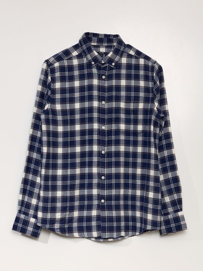 Camisa de cuadros rectos - AZUL