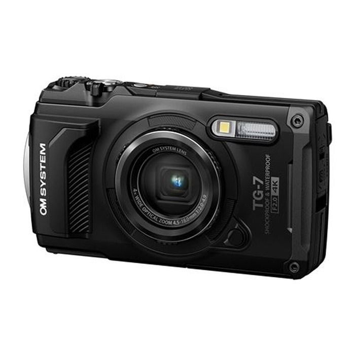 Câmera compacta Olympus TG7 à prova d'água, preta