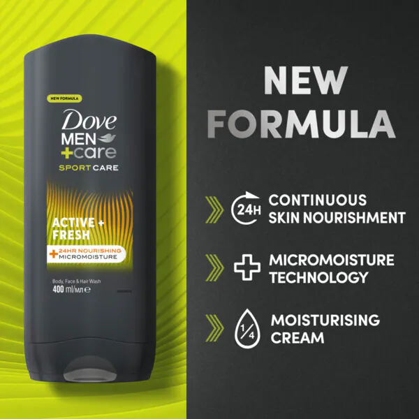 Gel de ducha Dove Men + Care Sport Active & Fresh 400 ml | Hombre | Superdrug