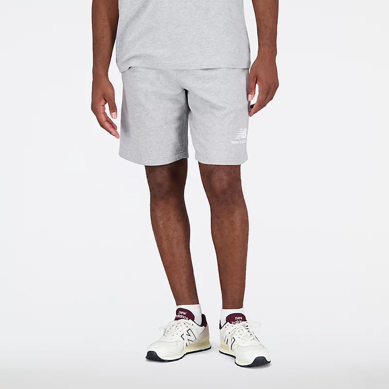 Męskie krókkie spodenki Essentials Stacked Logo French Terry - ATHLETIC GREY