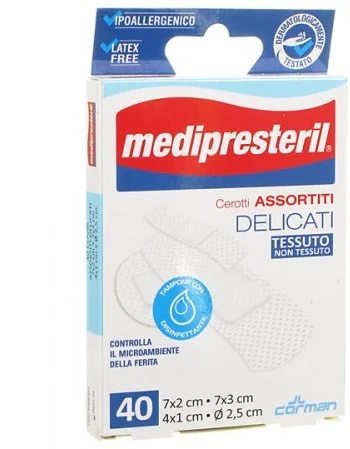 Medipresteril pleisters met diverse milde eigenschappen, 40 stuks.