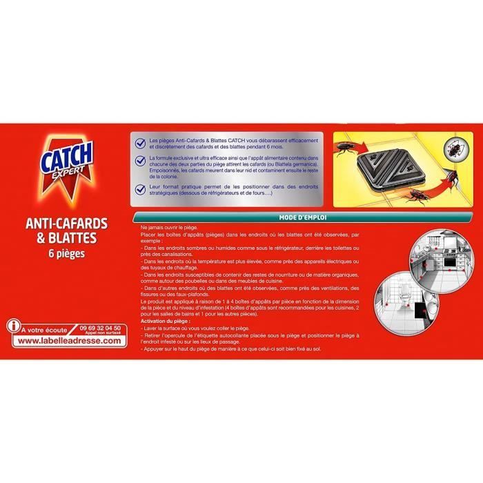 Lot de 2 Boîtes de 6 pièges Contaminateurs Anti–Cafards ET Blattes