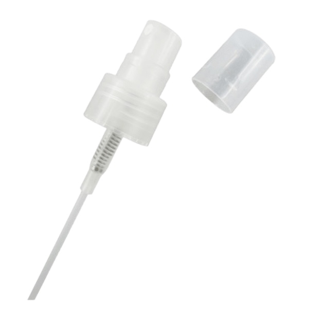 Neutralna plastikowa pompka ze spryskiwaczem i nakrętką 24/410 do butelki