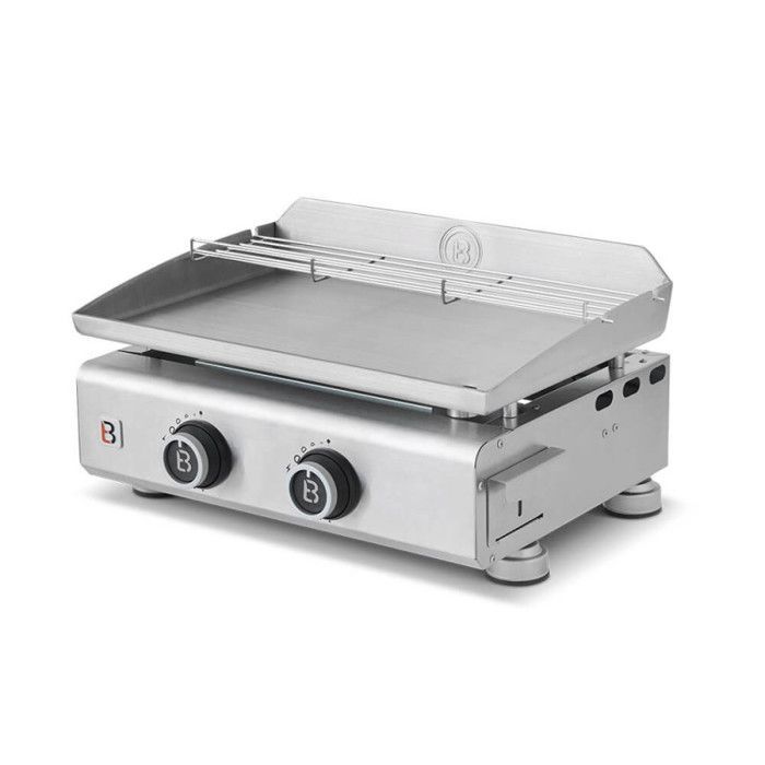 Plancha gaz inox 2 feux – BRASERO BY FAVEX – 5,3 kW – plaque inox 5 mm – 52 x 34 cm – 6 à 8 convives