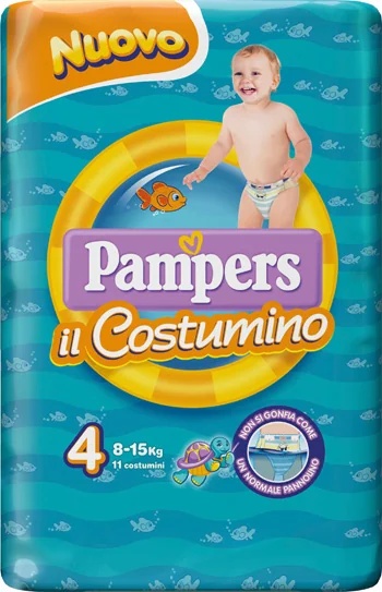 Pampers Roupa de banho tamanho 4, 11 peças