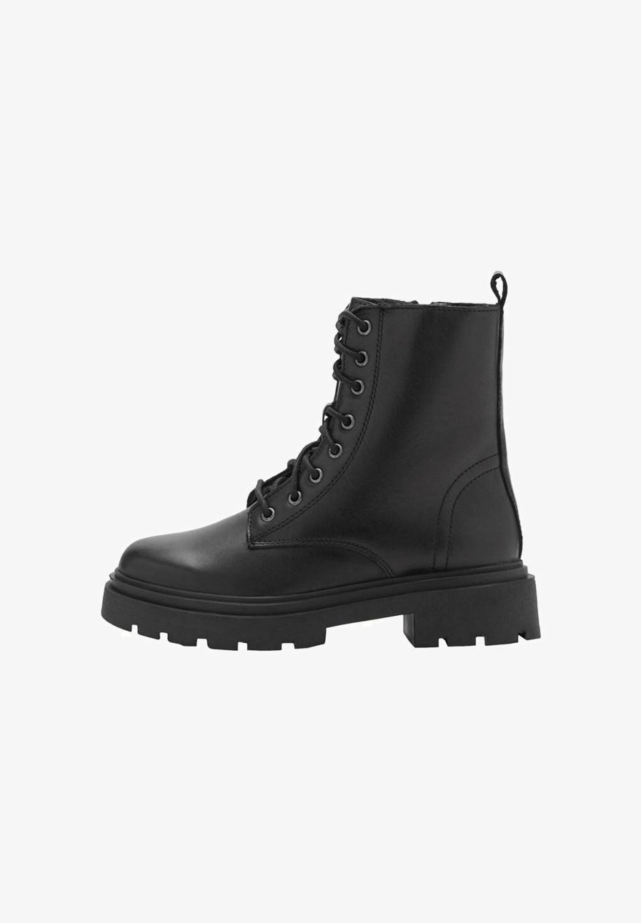Mango Kids TEEN - Enkellaarsjes met vetersluiting - zwart