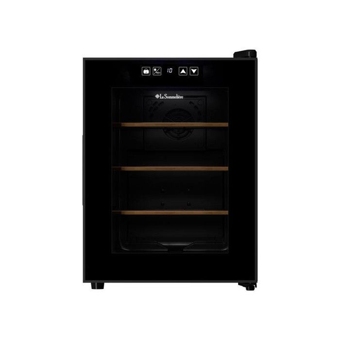 12SILENCE Wine Cellar – 12 Bottles – Hybrid Technology – Ultra-Quiet 25 dB – Modern Black and Anthracite Grey Design