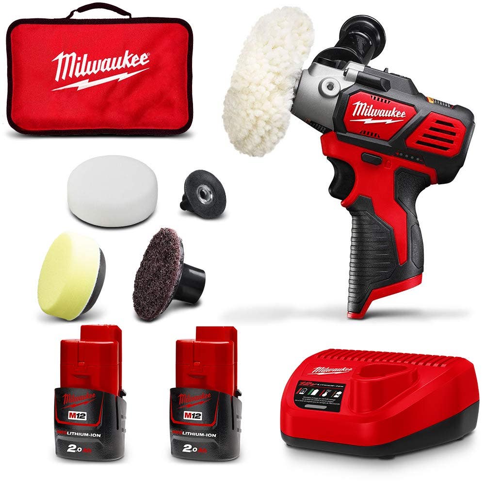 MILWAUKEE 12V 2 x 2.0Ah M12BPS-202B piste-/tarkkuuskiillotuskone/hiomakonesetti