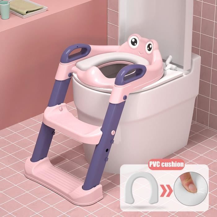 SINBIDE® Babytoalettreduserer, Toalettsete for småbarn med krakk, Pedagogisk pottetreningsstol, Rosa