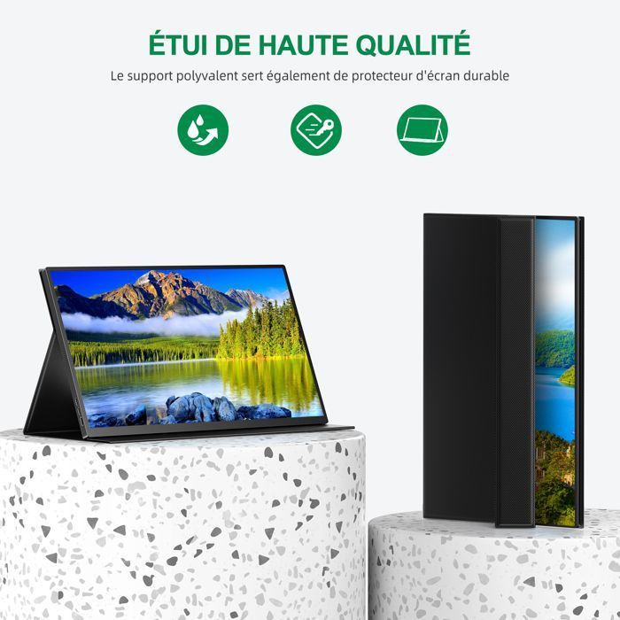 UPERFECT Écran portable IPS Full HD 18,5 pouces 1080P, rapport de contraste 1200:1 | 100 % sRVB | Vitesse de réponse de 14 ms