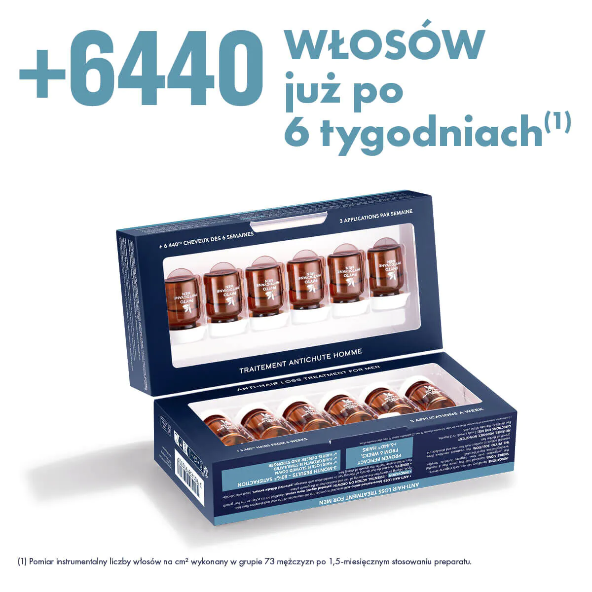 Phyto Phytocyane Kuracja przeciw wypadniu włosów dla Mężczyzn Postępujące Wypadanie włosów 12X5Ml