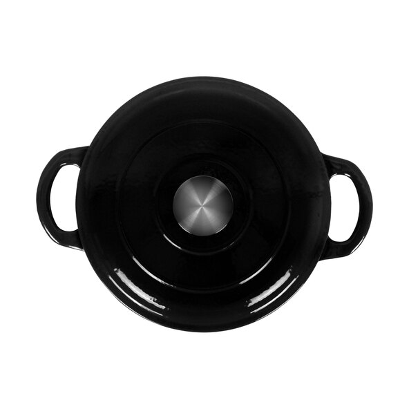 Gietijzeren kook- en braadpan met deksel, zwart