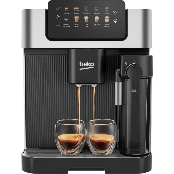 Cafetera con molinillo - BEKO - CEG7304X - 1350 W - 19 bares - Pantalla táctil a color