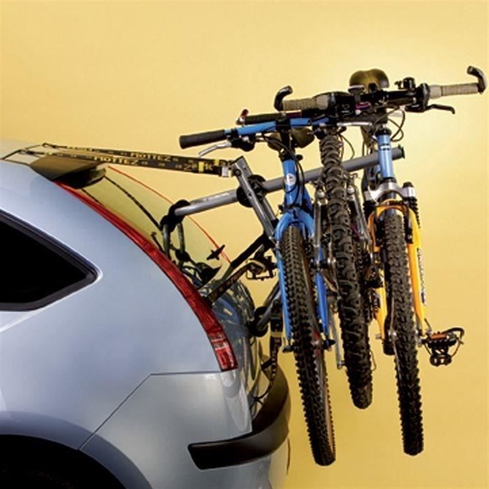 Portabicicletas trasero Mottez para 3 bicicletas con correas