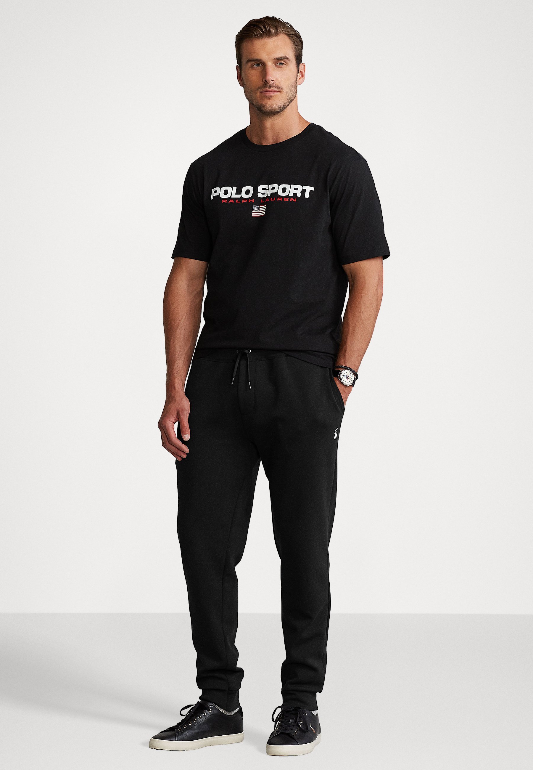 Pantalon de jogging Polo Ralph Lauren grandes tailles en maille double - Bas de survêtement - Noir