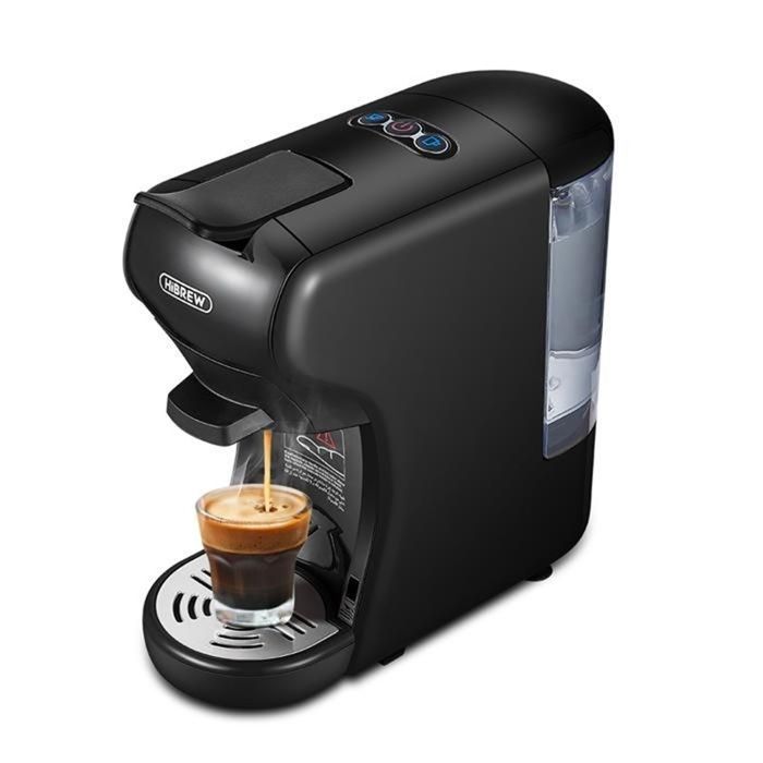 HiBREW H1A 1450W Espressomaschine – 19 Bar Extraktion – 4-in-1 Multi-Kapsel-Kaffeemaschine mit Heiß-/Kaltwasserfunktion