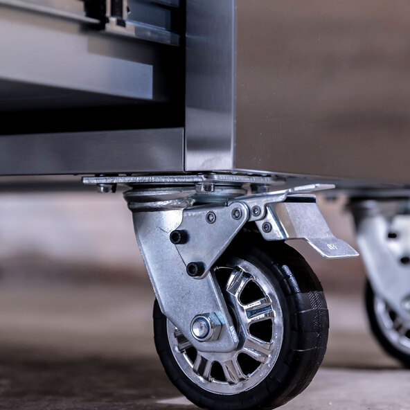 Carrinho de oficina em aço inoxidável, 10 gavetas, 148 cm