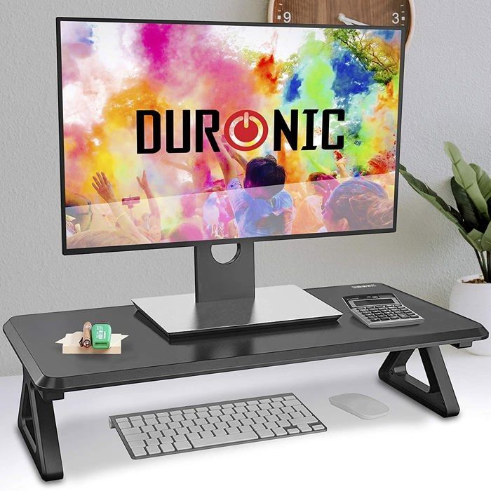 Duronic DM06-1 BK Support pour Moniteur en MDF 62 x 30 cm Rehausseur d'écran d'Ordinateur Portable LCD LED TV Permet de rehausser