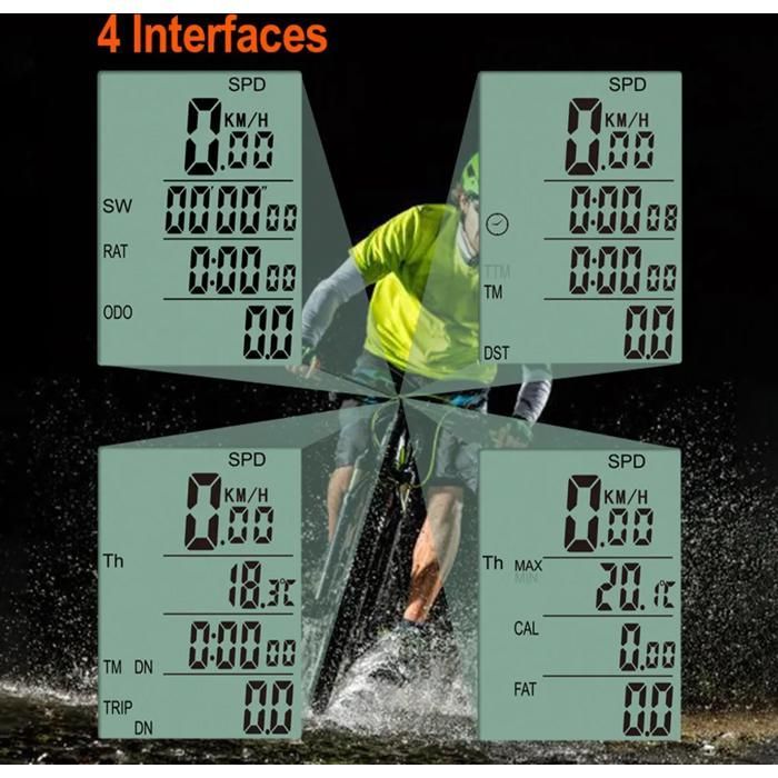 Compteur vitesse vélo sans fil 31fonctions grand écran 3pouces étanche kilométrique YYV