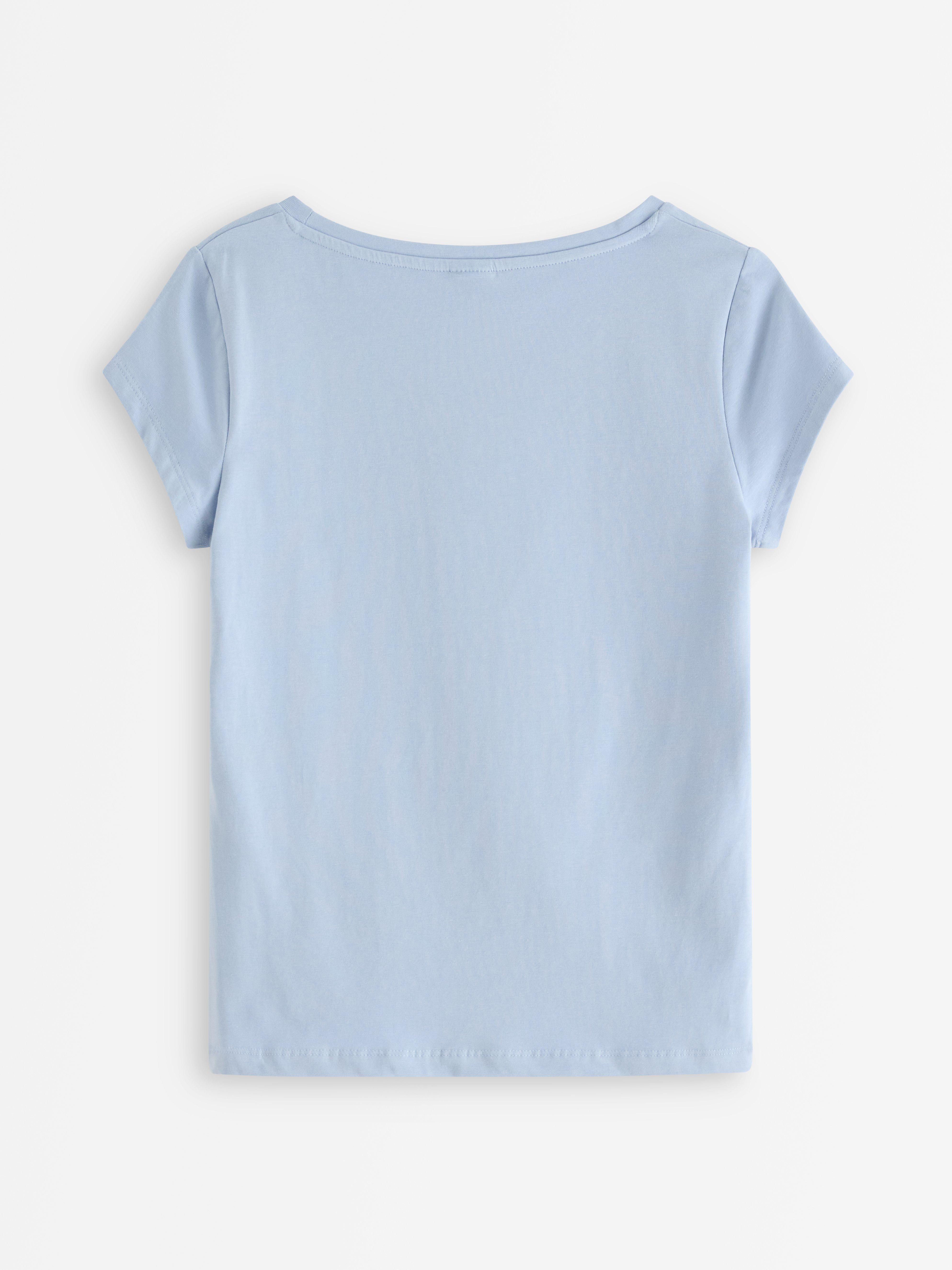 Top con mangas cortas azul claro