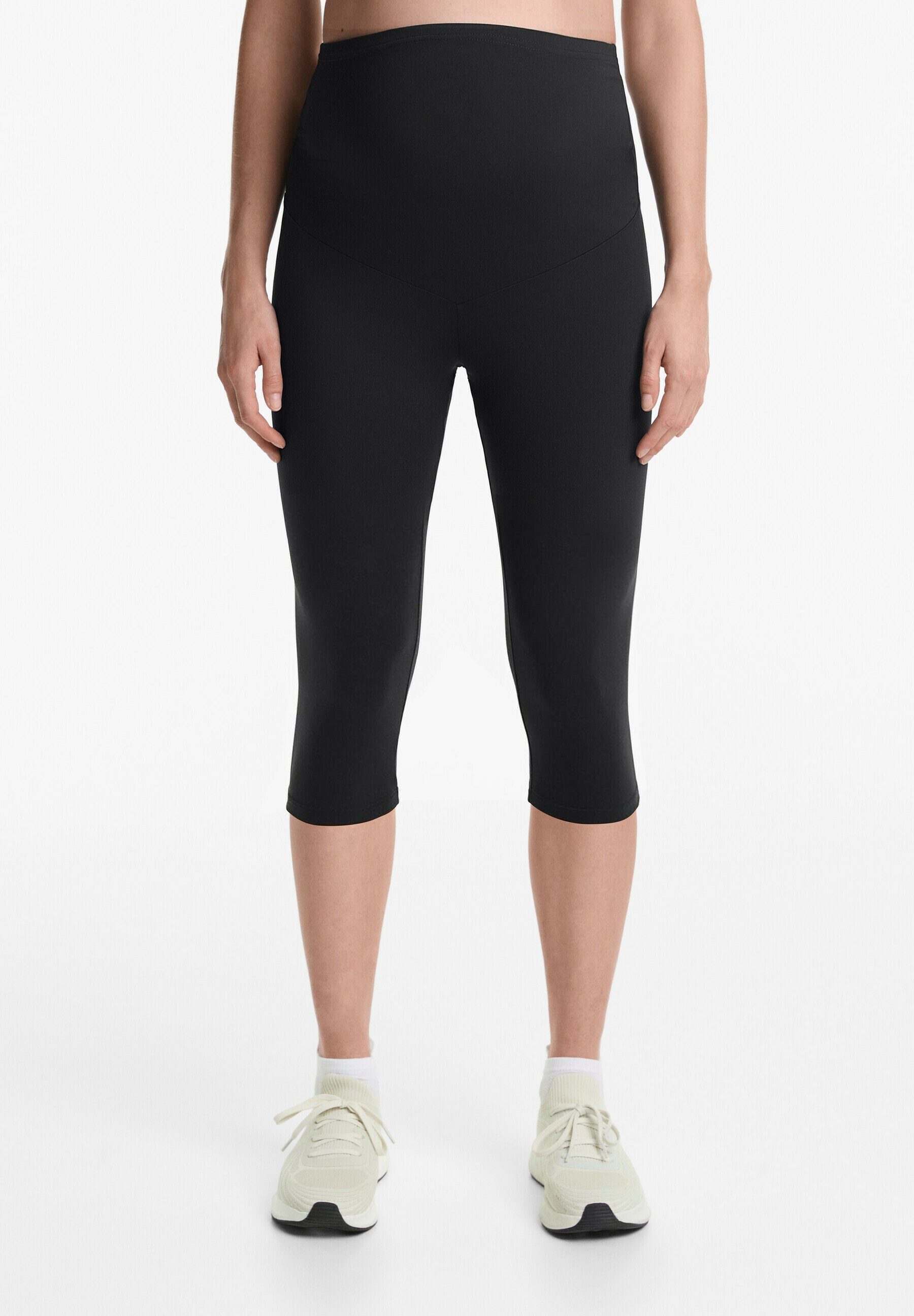OYSHO COMFORTLUX 40cm Zwangerschapscapri - 3/4 sportbroek - zwart