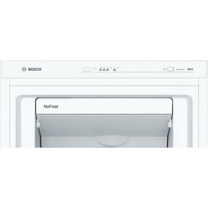 Congelador vertical - BOSCH SER4 - GSN36CWEP - Clase energética E - 242 L - 186 x 60 x 65 cm - Blanco