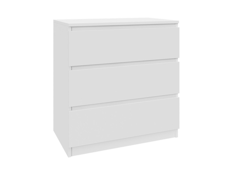 Komoda Biała 70 cm z 3 Szufladami - do salonu, sypialni