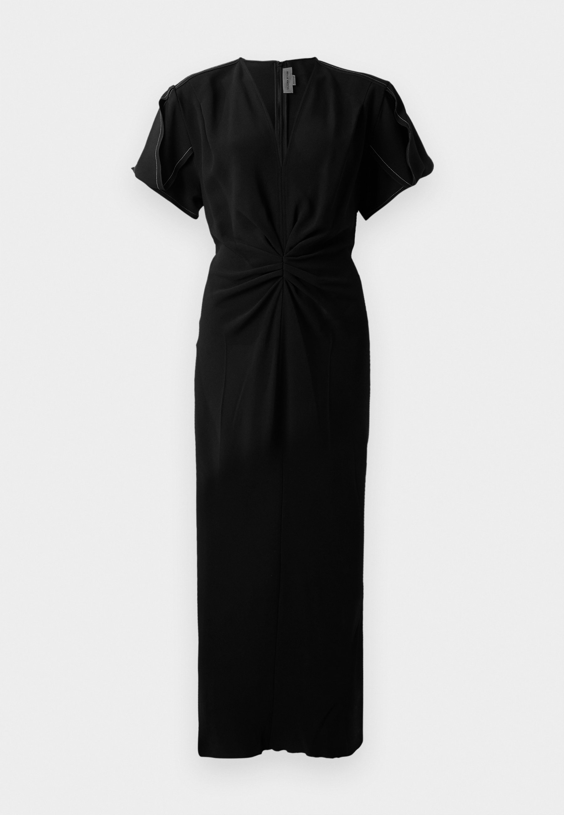 Robe midi Victoria Beckham à col V froncé - Robe maxi - noire