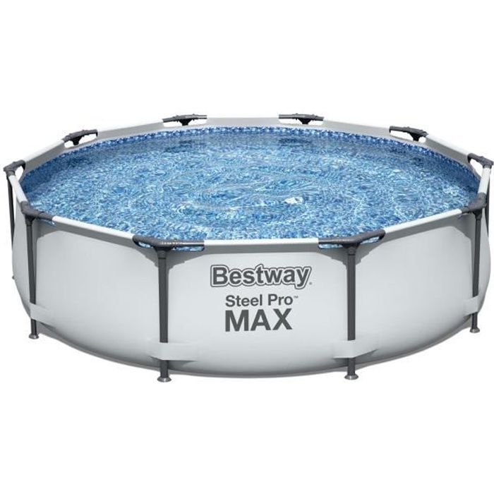 Kit per piscina fuori terra tubolare BESTWAY Steel Pro Max™ - 305 x 76 cm - Rotonda (fornito con toppa di riparazione)