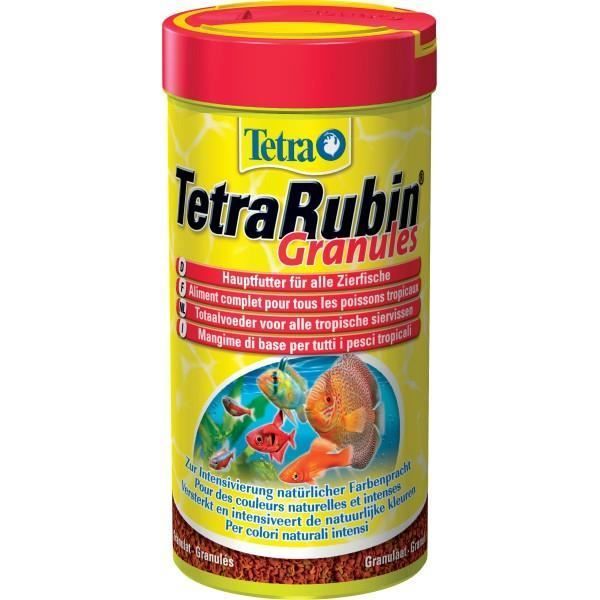 Pellets para peces Tetra - Tetrarubin - 250 ml - Alimento equilibrado - Apto para todos los tamaños