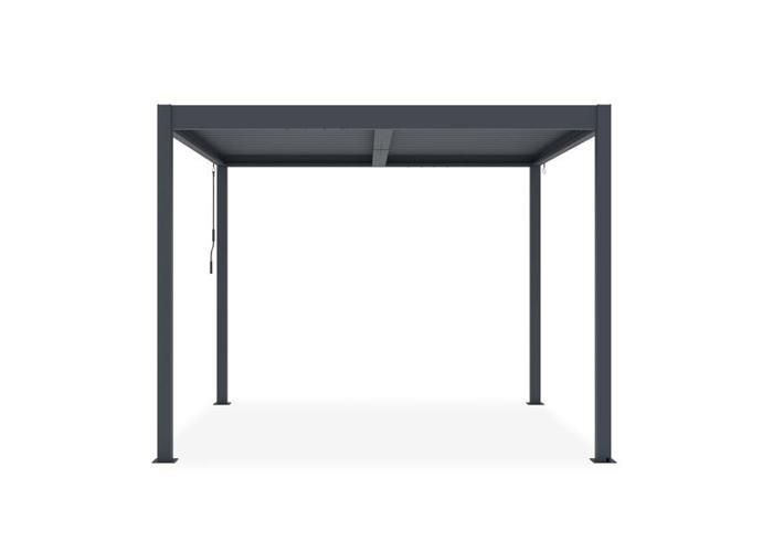 Pergola bioclimatique autoportante PIANA Cazeboo aluminium 3x3 m gris anthracite lames orientables acier