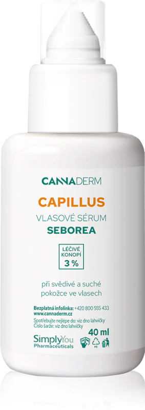 Sérum capilar Cannaderm Capillus Seborea, sérum ativo para couro cabeludo seco e com coceira.