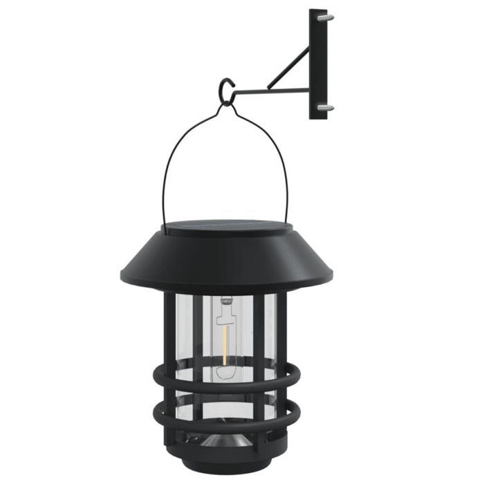 Faroles solares de pared para exteriores vidaXL, 2 unidades, color blanco, farol solar de jardín, lámpara solar de pared 4008187