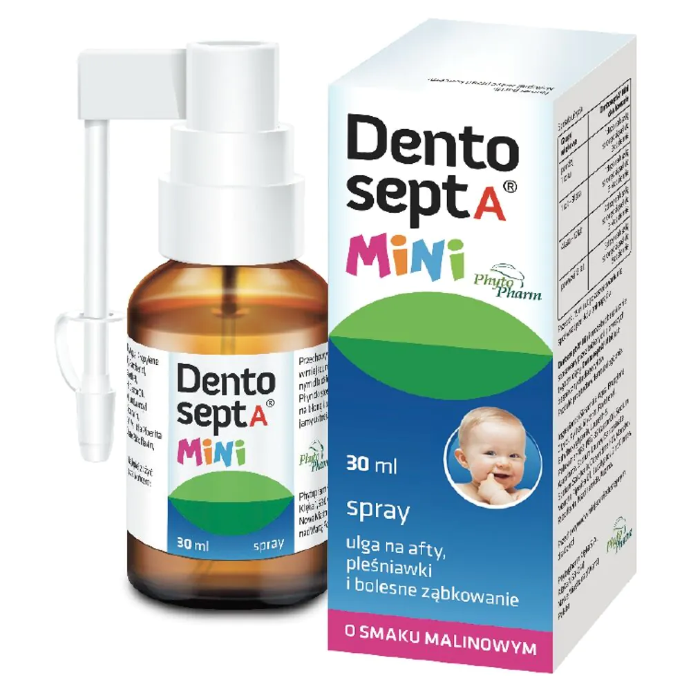 Dentosept A Mini, Spray do stosowania w jamie ustnej, Smak malinowy
