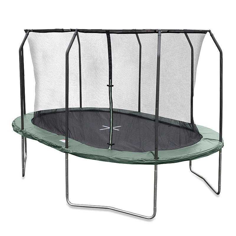 Super Jumper Trampoline 3x4,6 m Grønn, oval, med sikkerhetsnett