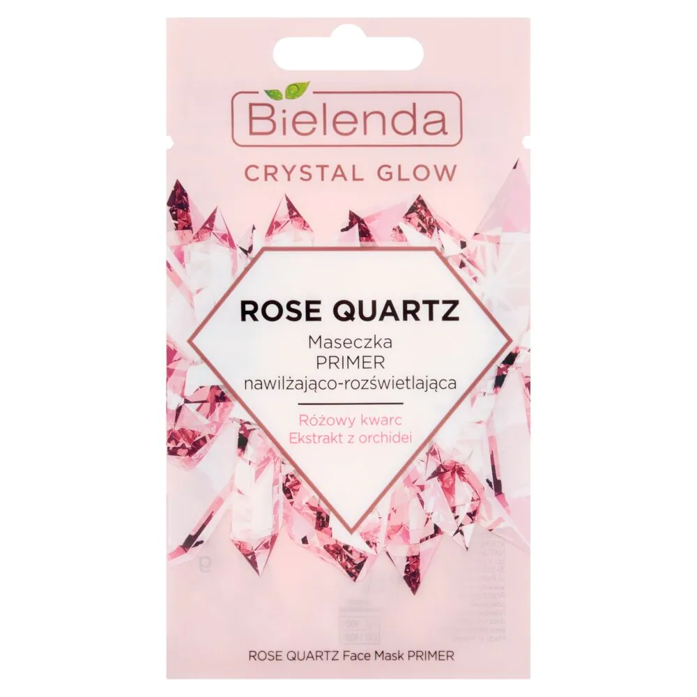 Bielenda Crystal Glow Rose Quartz Nawilżająco-rozświetlająca maseczka-primer do twarzy