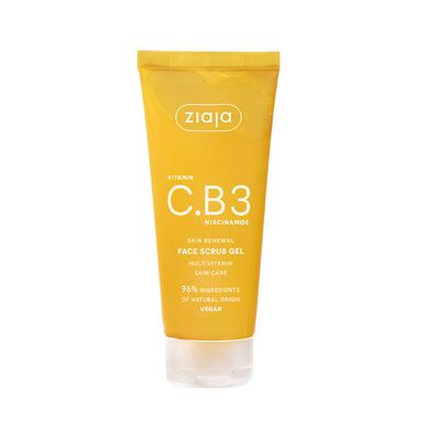 Ziaja Face Scrub C- ja B3-vitamiini, niasiiniamidi -kuorintageeli kasvoille, monivitamiini ja vegaaninen 100 ml
