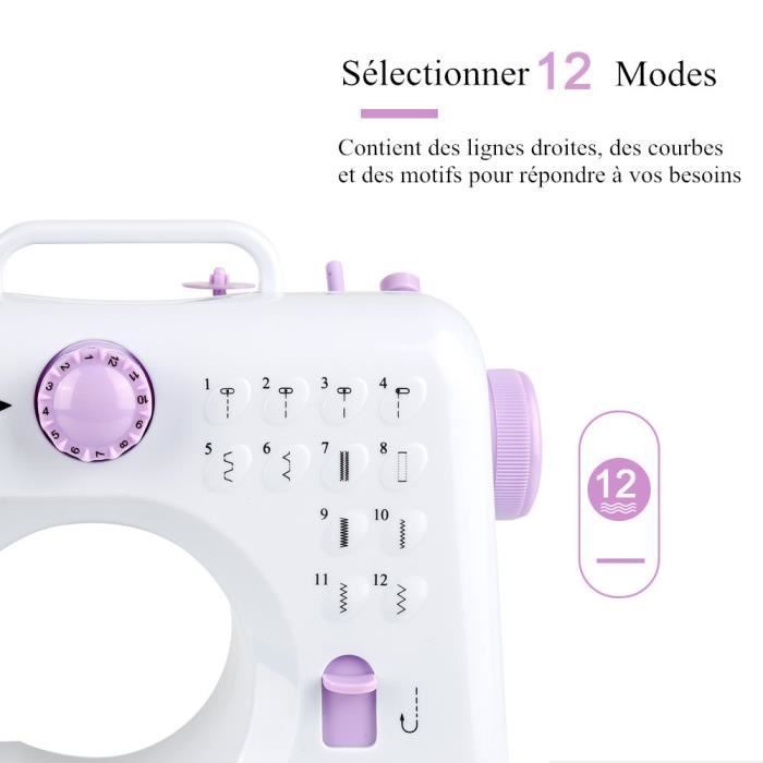 KEKE-505 Electric Sewing Machine, Double Thread Sewing, Automatic Adjustable Stitching, 12 Built-in Stitch Patterns, Portable, Multifunctional
