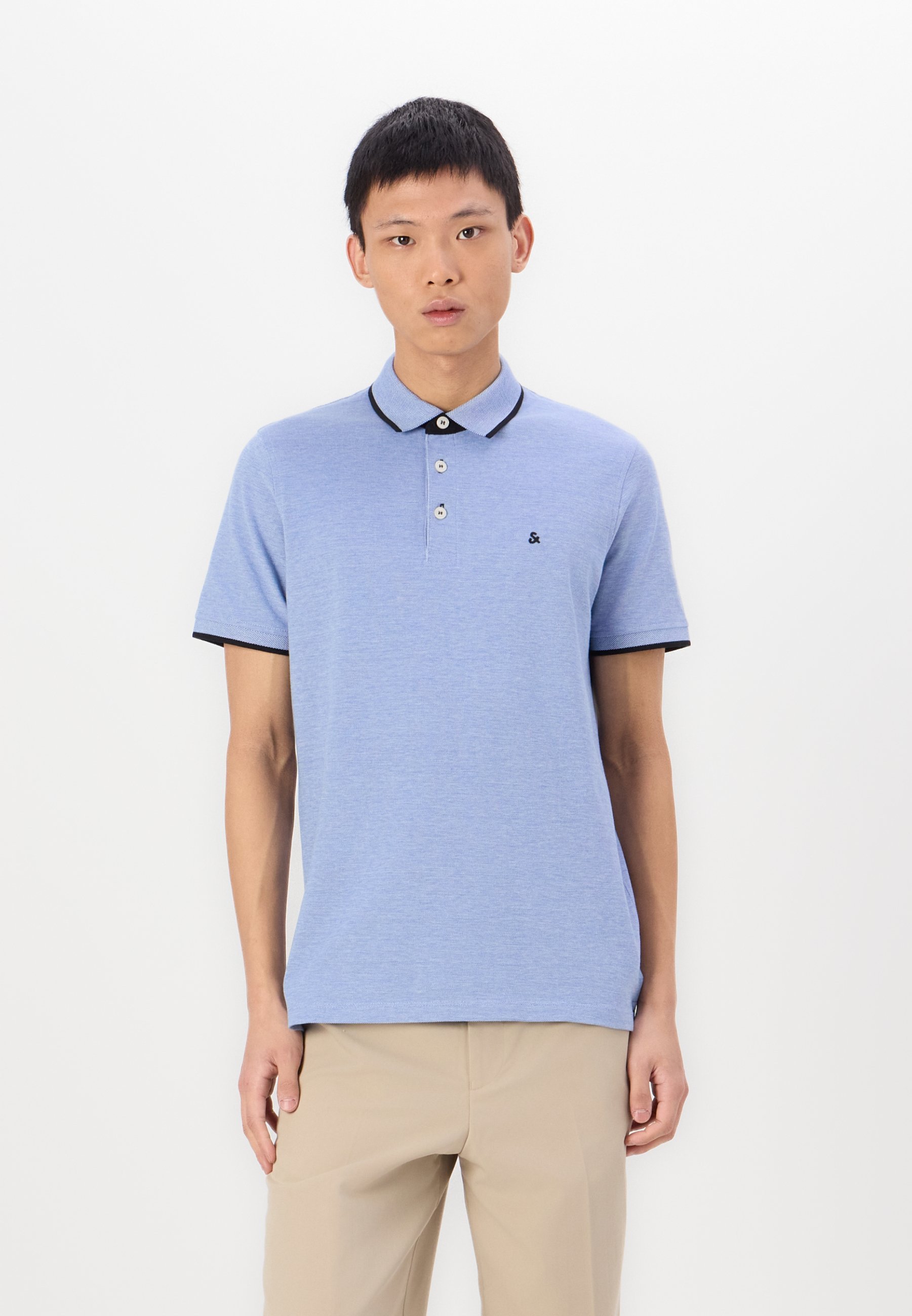 Jack & Jones JJEPAULOS 2er-Pack – Poloshirt – Königsblau/Weiß