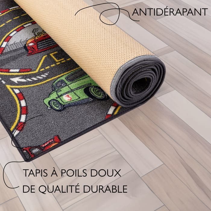 Kinderspeelmat 95x133cm, Racer - Autobaanmat - Wasbaar - Antislip - Carpet Studio