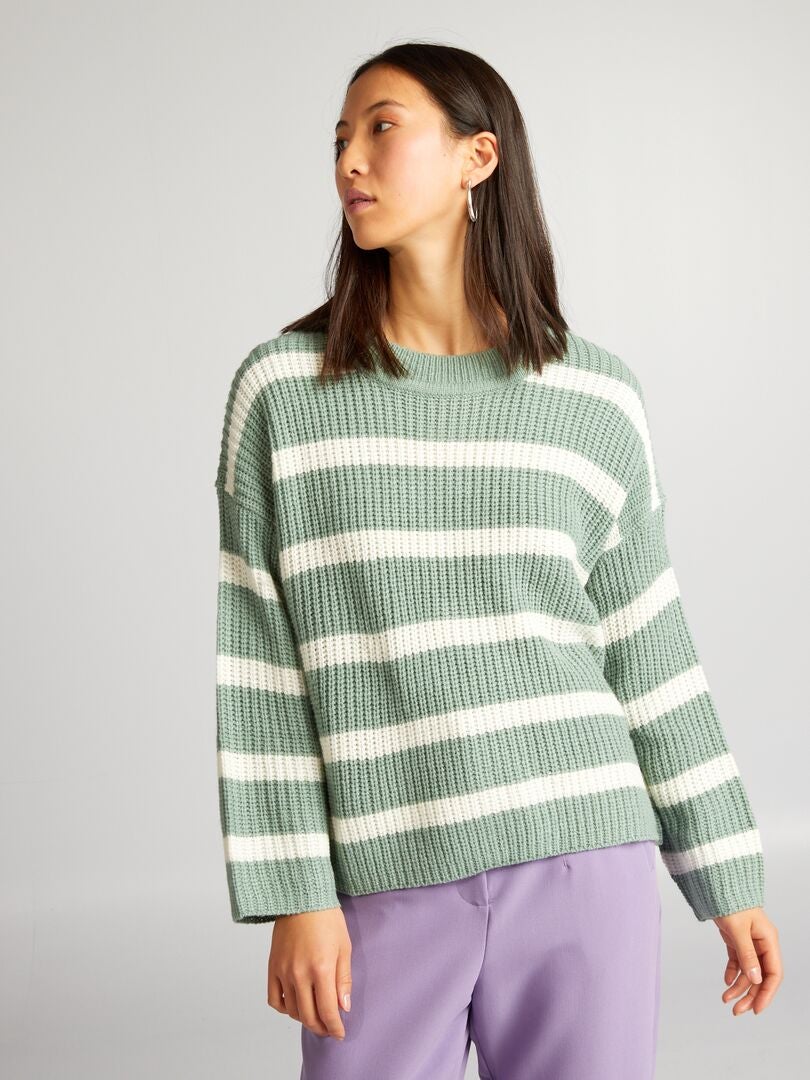 Jersey de punto a rayas 'JDY' - VERDE