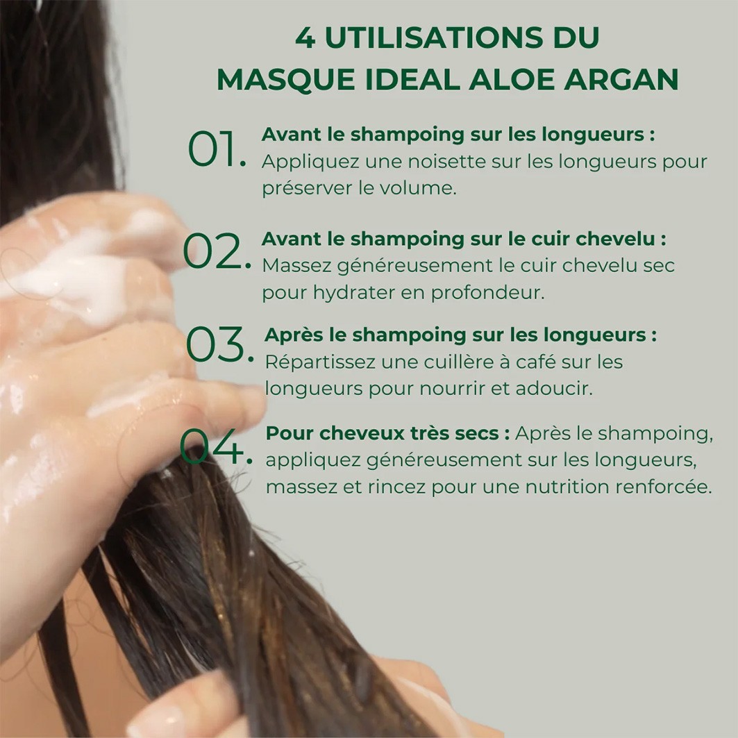 Yodi Idéal Aloe Argan  Masque 100% Naturel Cheveux