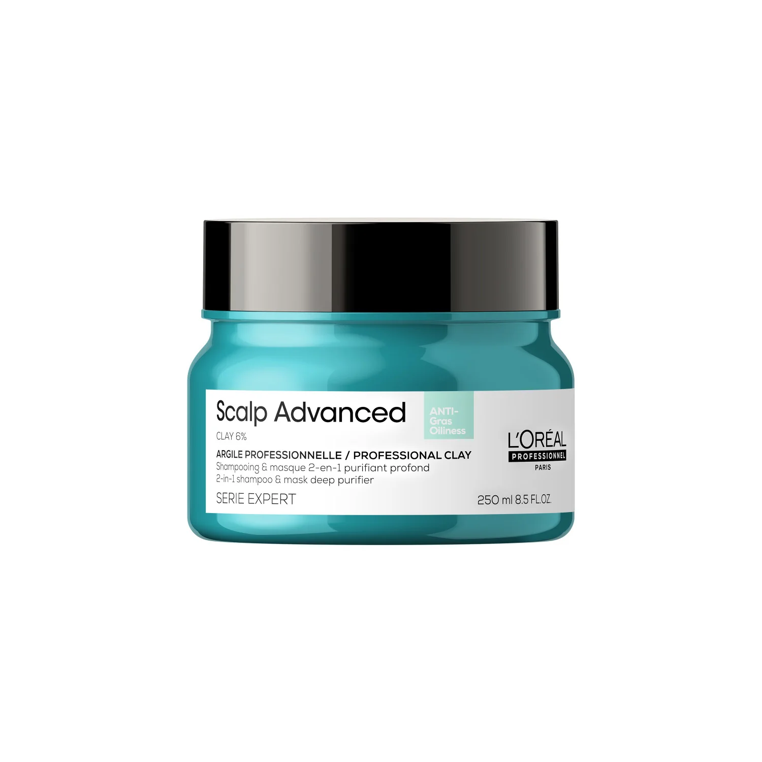 SERIE EXPERT New Scalp Advanced 2-in-1 Deep Purifier Clay Anti-Oiliness - Maschera Purificante Capelli, Shampoo Purificante