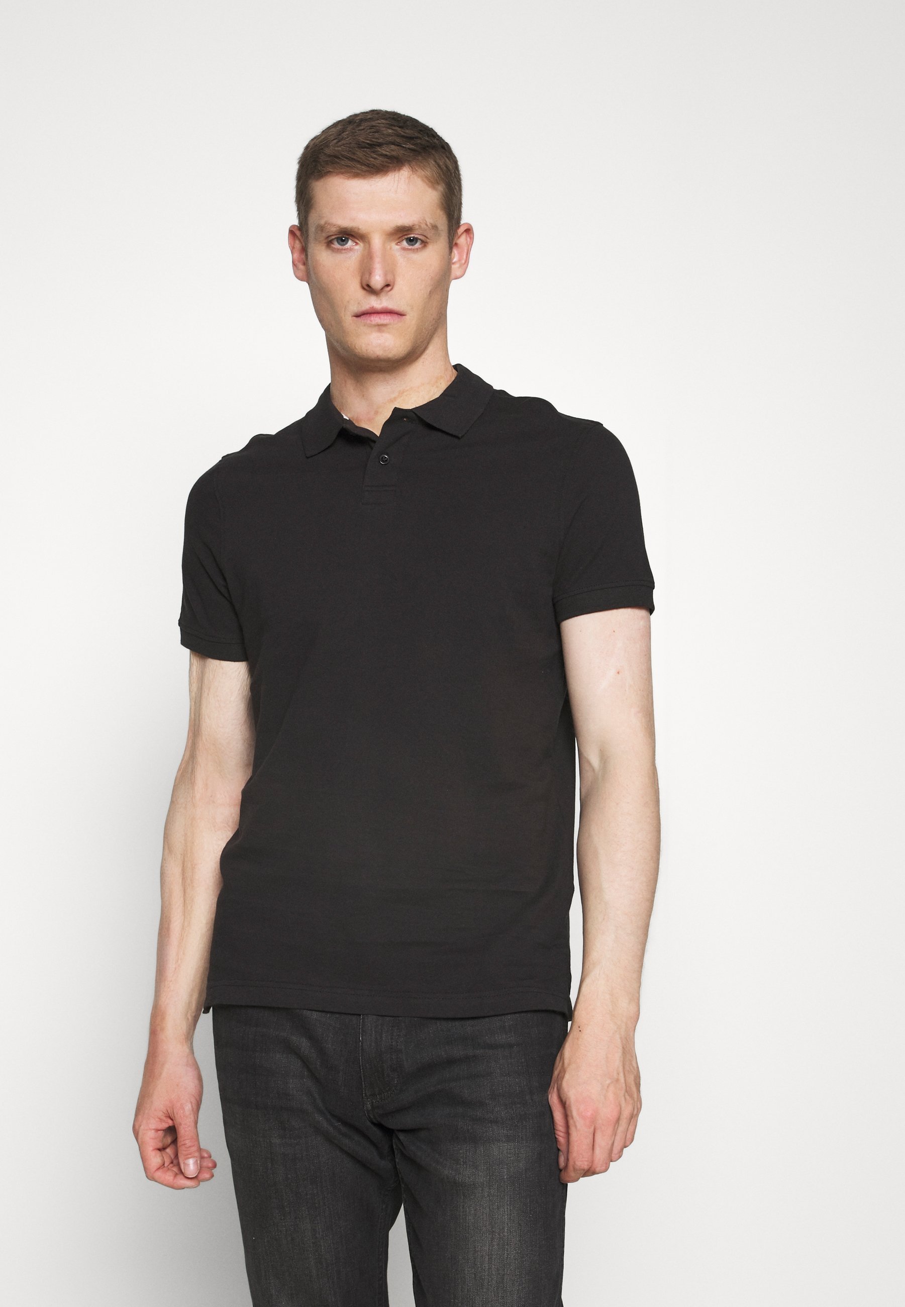 Pier One 3-pack Slim - Poloshirt - zwart/donkerblauw/wit