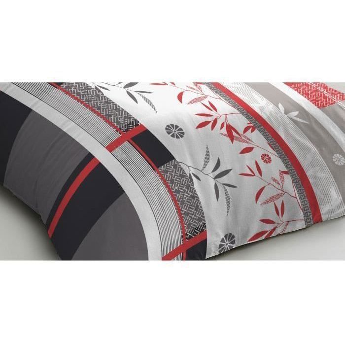 Set di biancheria da letto in microfibra - HOME LINGE PASSION - SHIZUOKA - Copripiumino 140 x 200 cm + 1 federa 63 x 63 cm - Blu