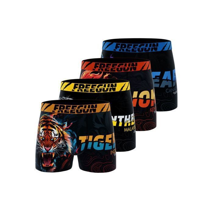 Calzoncillos bóxer Freegun para hombre - Naranja (Paquete de 4)